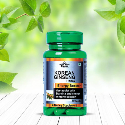 CIPZER Korean Ginseng Capsule Reduces stress,Maintain healthy bones & Immunity(30 Caps)(30 Capsules)