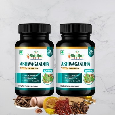 Siddha cure Ashwagandha Capsules Enhances Immunity and Strength(Pack of 2)