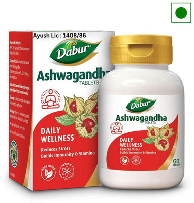 Dabur Ashwagandha Tablets (60 Tab) For Reduces Stress, Immunity Booster(60 Tablets)