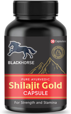 Blackhorse 100% Pure Shilajit I 30 Capsules I Enhances Stamina, Energy, and Power(30 Capsules)