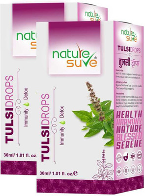 Nature Sure Tulsi Drops for Immunity and Detox in Men & Women - 2 Packs (30ml Each)(Pack of 2, 60 ml)