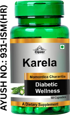 CIPZER Karela 60 Capsules Natural Blood Sugar Support | Digestion & Immunity Booster(60 Capsules)