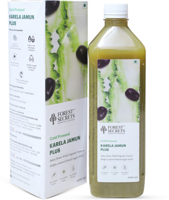 Forest Secrets Cold Pressed Karela Jamun Plus Juice | Helps Control Blood Sugar Level - 1000 ML(1000 ml)