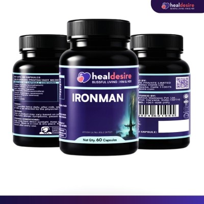 healdesire IRONMAN for Strength, Stamina, Power, Performance. Advanced 7-in-1 Vedic Formula