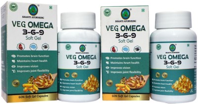 SHANTIAYURVEDIC VEG OMEGA 3-6-9 Soft Gel 60 Capsules (Pack Of 2)…(Pack of 2)