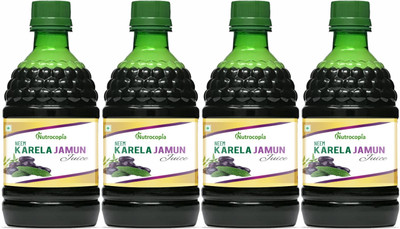 NUTROCOPIA Neem Karela Jamun Juice for Diabetes, Maintain Sugar Levels(Pack of 4, 1600 ml)