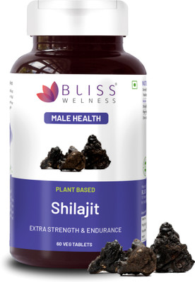 Bliss Welness Pure Himalayan Shilajit Extract | Shuddh Shilajeet 1000mg(60 Tablets)
