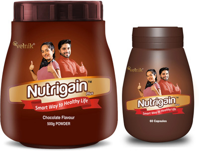 Nutrigain Plus Combo Of Powder(Pack of 2, 600 g, 60 Capsules)