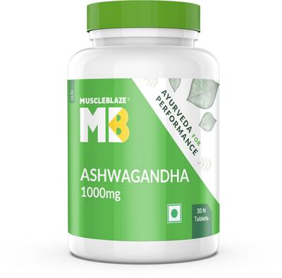 MUSCLEBLAZE Ashwagandha 1000mg, Ayush Approved, for Muscle Strength, 30 Tablets