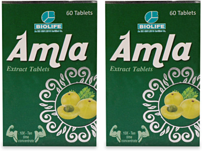 Bio Skylife Amla Extract Tablets: Natural Immune Support and Antioxidant Boost(Pack of 2, 120 Tablets)