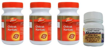 Dabur Chitrak Haritaki for ingredients With Leaf Rhumawat 20 Tab(Pack of 4)