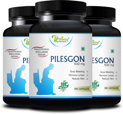 Riffway Pilesgon Organic Piles Capsule Relieves In Bleeding & Pain(Pack of 3)