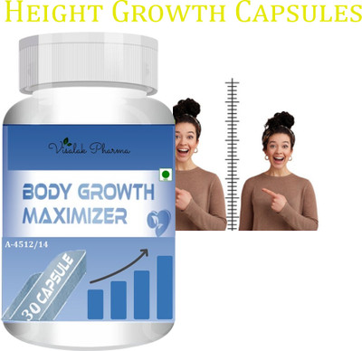visalak pharma Body Growth Maximizer Height cap-sules Increases Body Growth Bone Density(30 Capsules)
