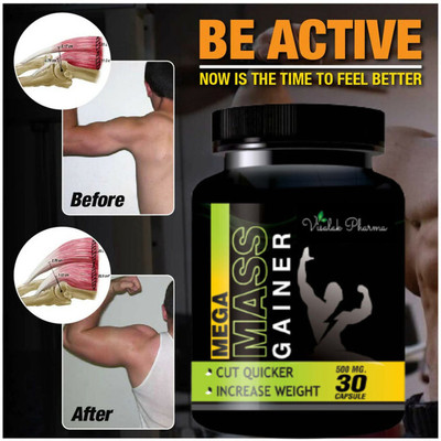 visalak pharma Mega Mass Gainer Capsules Weight Gainer Products ! Fit Body Protein fORMULA(30 Capsules)
