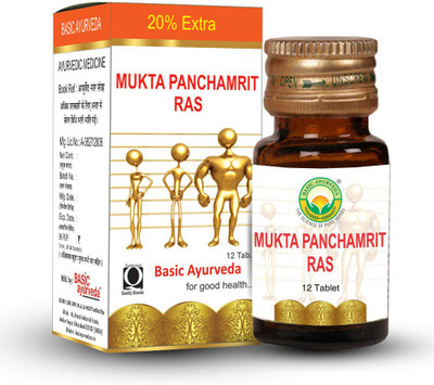 Basic Ayurveda Mukta Panchamrit Ras(12 Tablets)