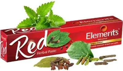 Elements Wellness Red Herbal Toothpaste | 150 g Pack of 1 - Teeth Stronger(150 g)