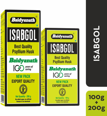 Baidyanath Isabgol Psyllium Husk Powder 200 gm + 100 gm | Effective Constipation Relief(100 g, 200 g)