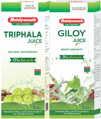 Baidyanath Triphala Juice 1 L + Giloy Juice 1 L (Pack of 2)(Pack of 2, 2 L)