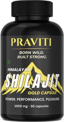 PRAVITI Shilajit Xtra Josh Capsule for Men With Ashwagandha, Gokhru & Swarn Bhasm(30 Capsules)