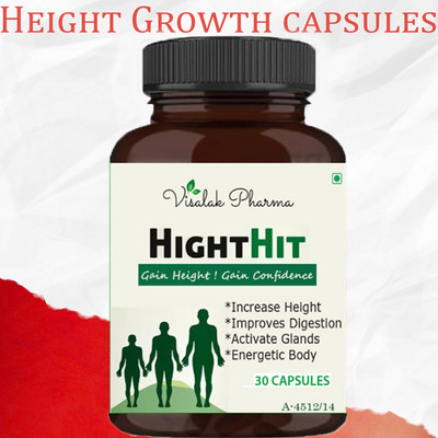 visalak pharma Hight Hit-Height Growth 30veg Capsule Powerful herbal formula PACK-1(30 Capsules)