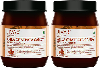 JIVA Amla Chatpata Candy - Boosts Immunity and Digestion - 400 g Each(Pack of 2, 800 g)