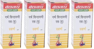 Baidnath Garbha Chintamani Ras (Vr.) with Gold (4 Packs, Each Pack 10 Tablets)(Pack of 4)