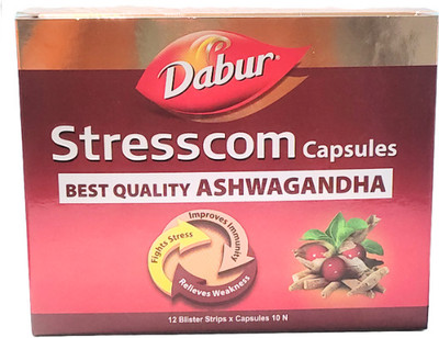 Dabur STRESSCOM (2 STRIP(Pack of 2, 20 Capsules)