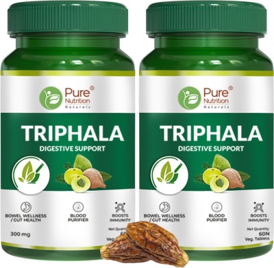 Pure Nutrition Triphala | Supports Healthy Digestion & Improves Bowel Wellness 60 Tablets(Pack of 2)