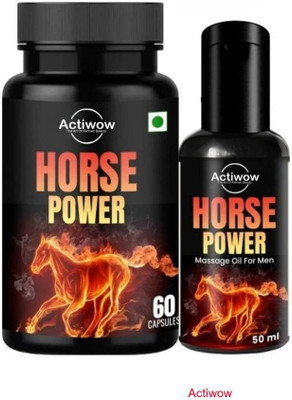 ACTIWOW Horse Power Capsule & Oil for Better Performance IE16(60 Capsules)