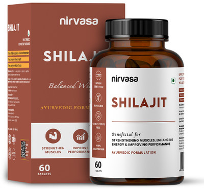 Nirvasa Shilajit Tablets with Shilajit Extract For Energy & Stamina(60 Tablets)