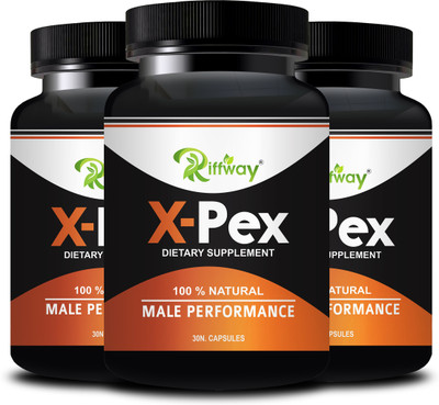Riffway X Pex | Natural Capsule Stamina Capsule For Better Strength(Pack of 3, 90 Capsules)