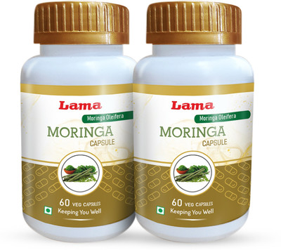 Lama Moringa Capsule (Shigru) | With Moringa oleifera Extracts - 60 Veg Capsules(Pack of 2, 120 Capsules)
