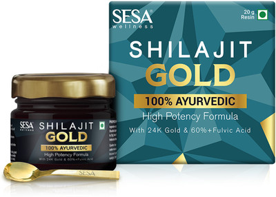 SESA Ayurvedic Himalayan Shilajit with Gold Resin 24k Gold|Boosts Stamina & Immunity(20 g)