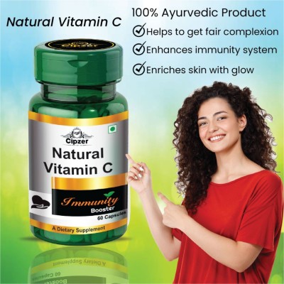 CIPZER Natural Vitamin C Capsule Fight Skin Ageing for Clear Complexion 60 capsules