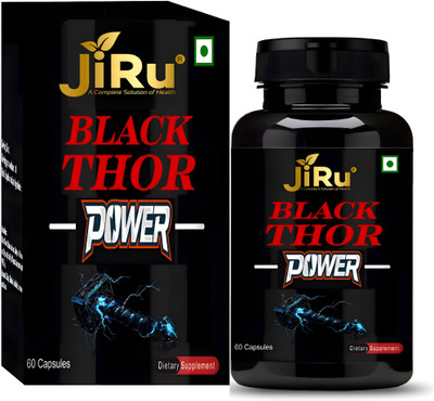 JiRu Black Thor Power Cap|Boost Stemina In 7 Days|Enhance Strength & Immunity(60 Capsules)