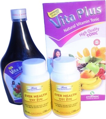 Maadurga ayurved bhander EVER HEALTH CAPSULE & VITA PLUS Natural Vitamin Tonic(Pack of 3)