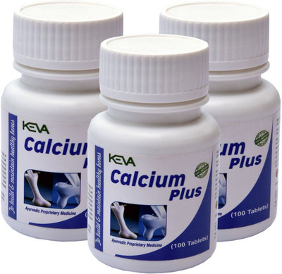 KEVA Calcium Plus Tablets -Helps to maintain strong and healthy bones (Pack of 3)(Pack of 3, 300 Tablets)