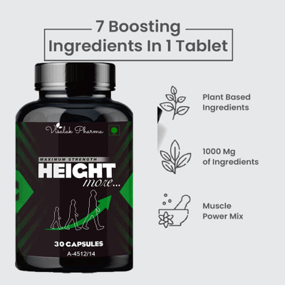 visalak pharma Height More-Height cap-sules For Grow Height PACK-1 30 Caps(30 Capsules)