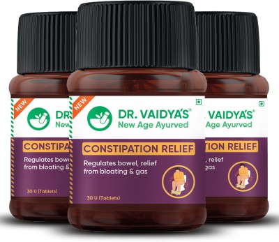 DR. VAIDYA'S Constipation Relief Tablets | Relievs Gas & Bloating | Regulate Bowel Movements(Pack of 3)