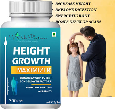 visalak pharma Height Growth Maximizer tab-lets Helps To Grow Longer For Kids Men-Women(30 Capsules)