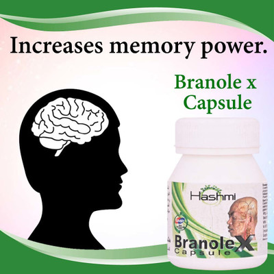 Hashmi Brain booster Branole X Memory Capsule for Treats depression of Brain(20 Capsules)