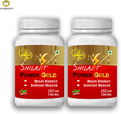 Revamoy Shilajit Power Gold 60 Capsule Helps in Strength, Stamina For Women & Men(Pack of 2, 120 Capsules)