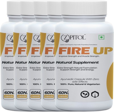 ZPITOL Fire Up Health Power Capsule For Men | Stays Active All Day | Restore Stamina(Pack of 5)