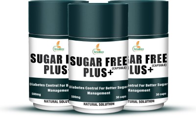 grinbizz Sugar Free Plus Capsule Maintain Healthy Blood Sugar Levels/Control Diabetes Capsules(3 x 30 Units)