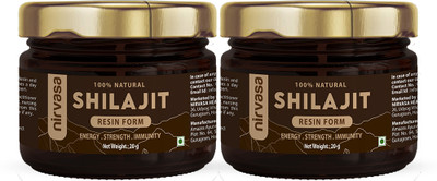 Nirvasa Pure Ayurvedic Shilajit Resin For Strength, Power & Stamina(Pack of 2, 40 g)