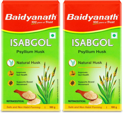 Baidyanath Isabgol Psyllium Husk-100gm|For Healthy Digestive Tract,Relief from Constipation(Pack of 2, 200 g)