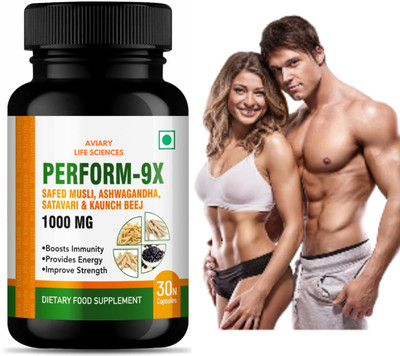 AVIARY LIFE SCIENCES Perform 9X ,Ayurvedic medicine for Stamina and Strength in Men(30 Capsules)