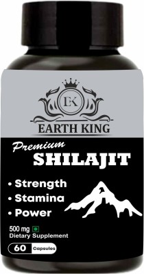 EARTH KING Premium Shilajit/Shilajeet Capsule for Stamina & Energy – 500mg 60 Capsules