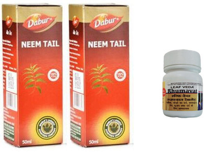 Dabur Neem Tail For Ailments With Leaf Rhumawat 30 Tab(Pack of 3, 100 ml)