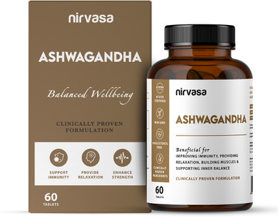 Nirvasa Ashwagandha Tablets for Strength, Stamina & Better Immunity ( 60 Tablets)(60 Tablets)